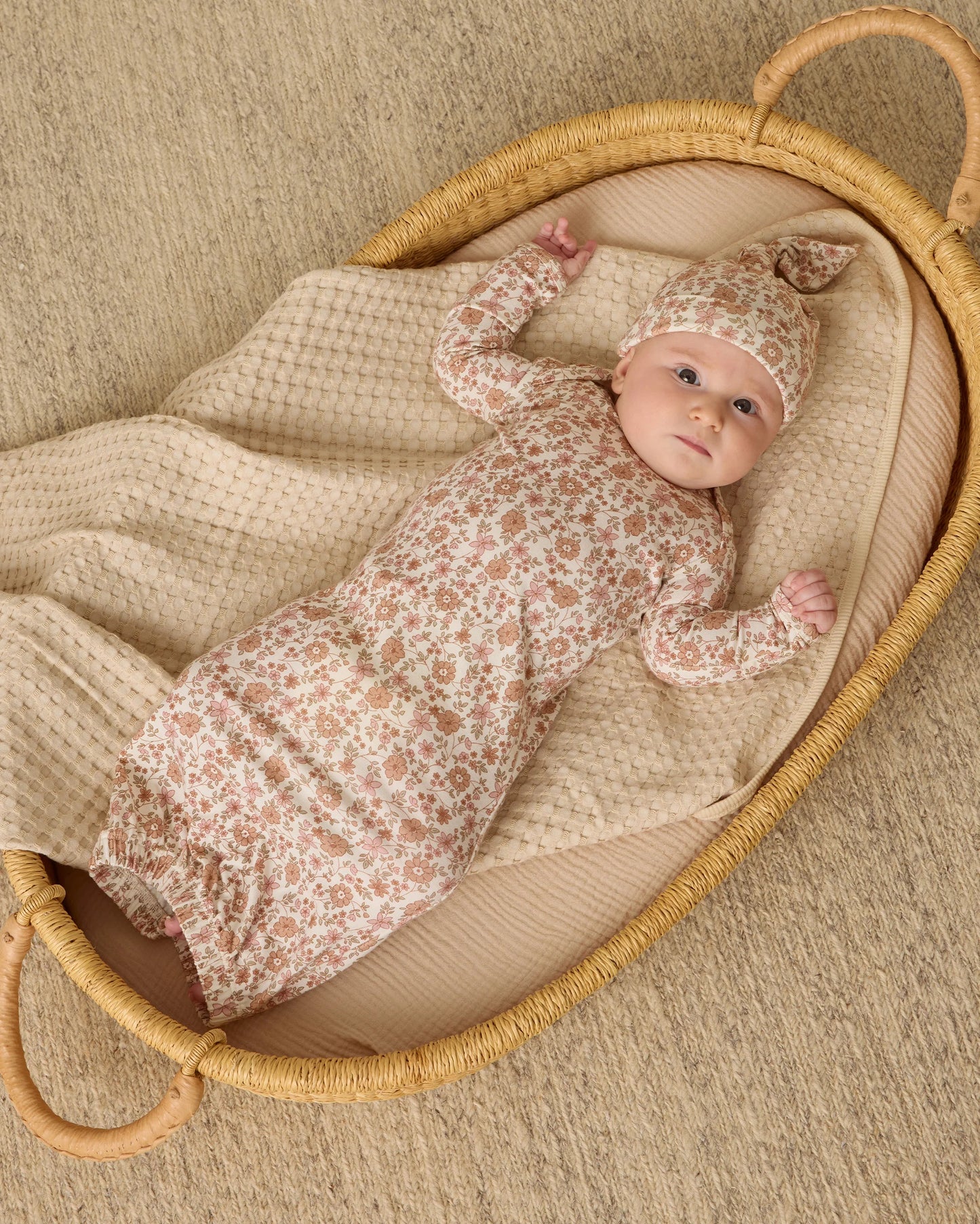 Bamboo Baby Gown Hat Set Bloom