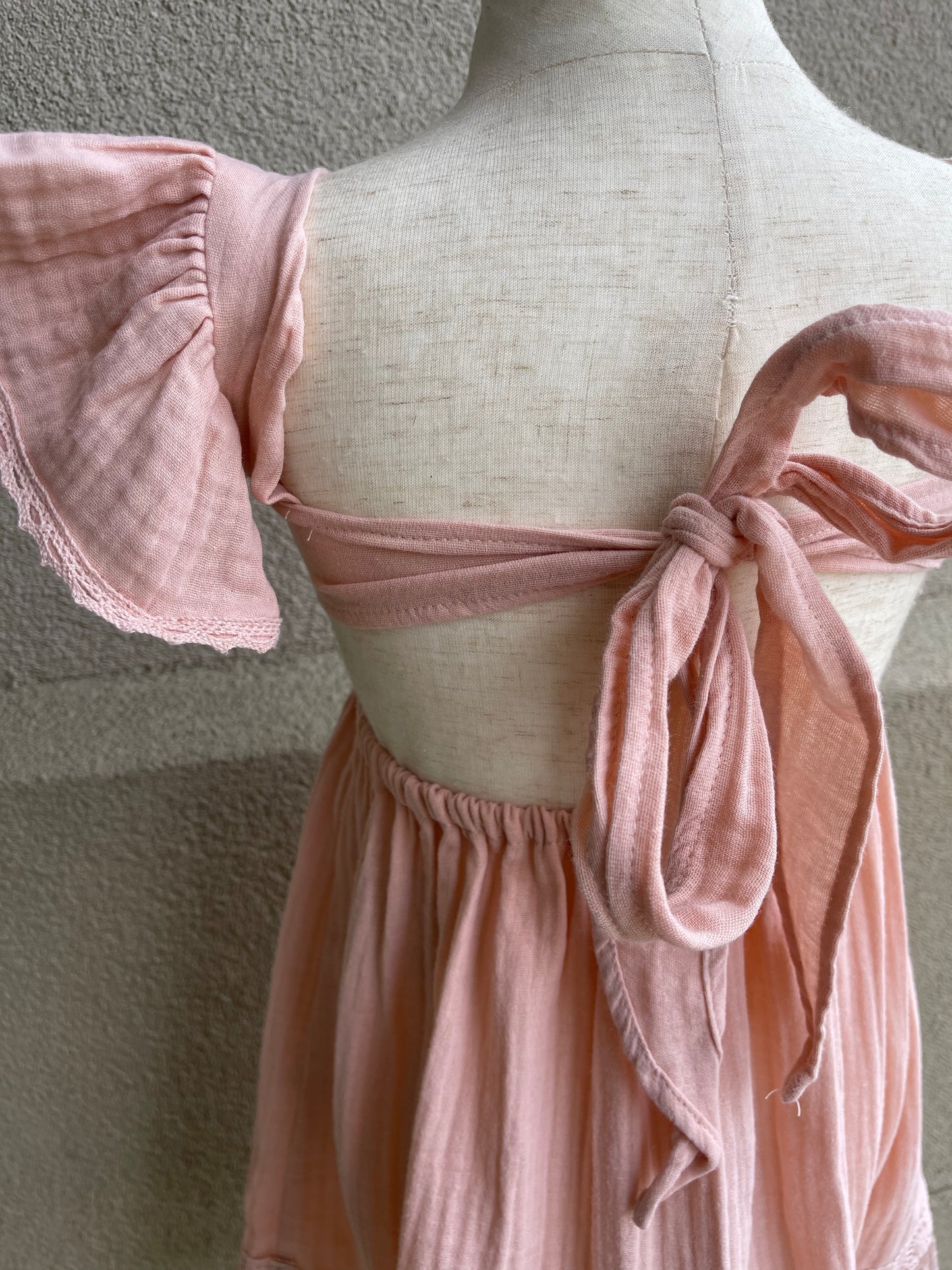 Rose Lace Dress W/Tie Back
