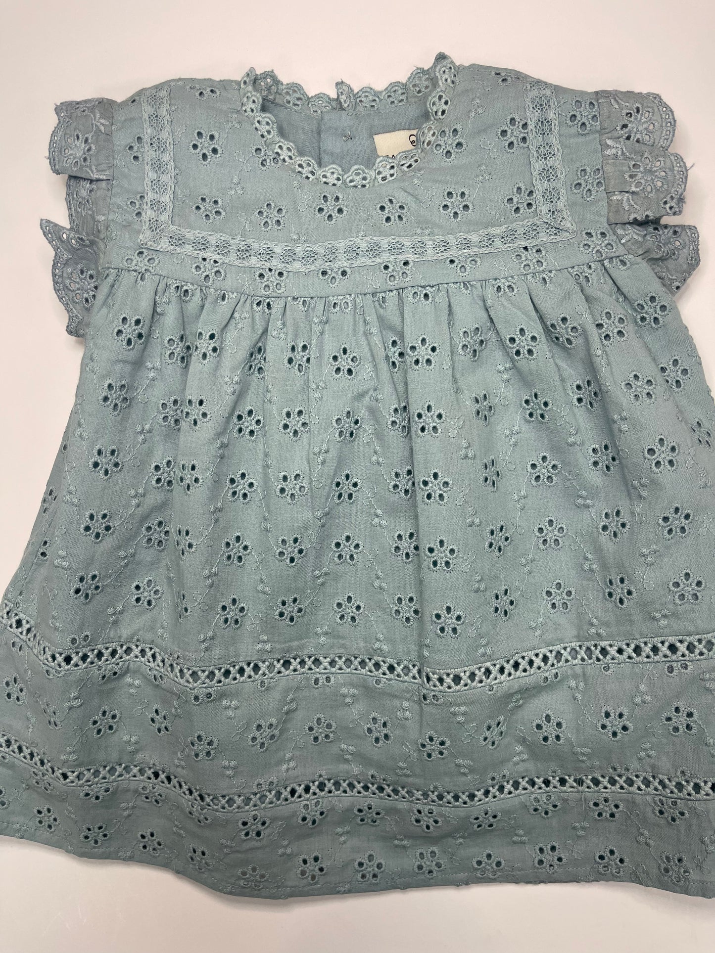 Teal Eyelet Susie Baby Dress