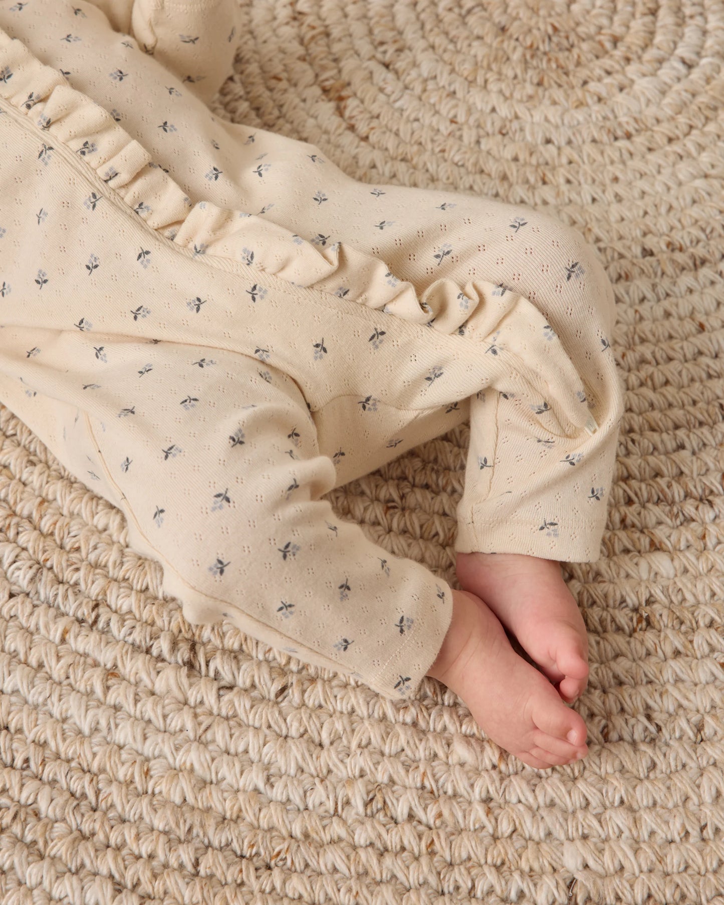 Blue Ditsy Ruffle Jumpsuit