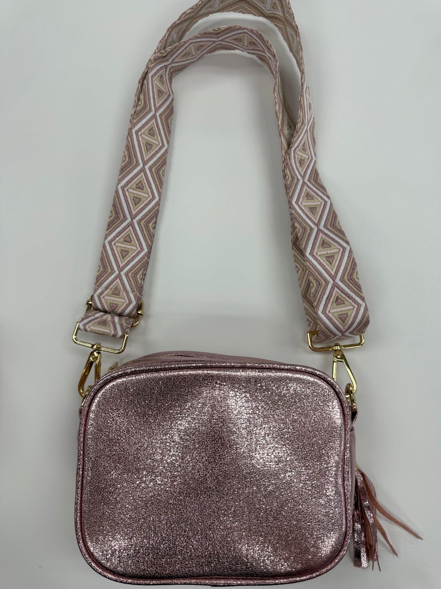 Pattern Strap Handbag Lt Pink