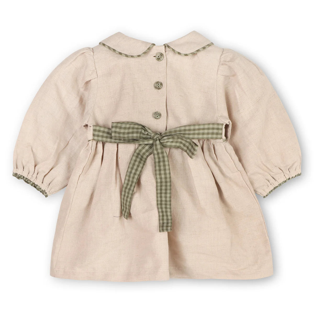 Linen Floral Peter Pan Dress Set