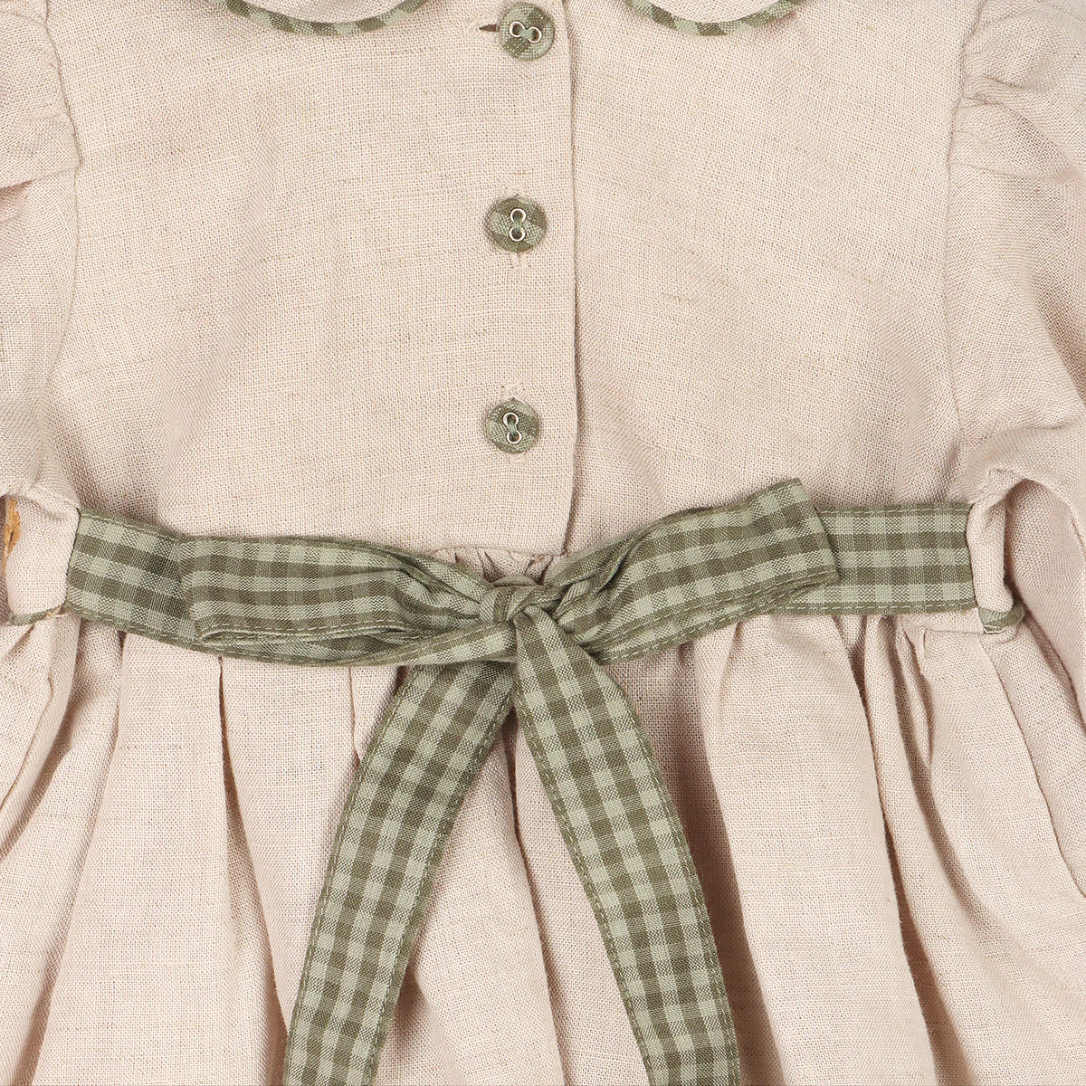 Linen Floral Peter Pan Dress Set