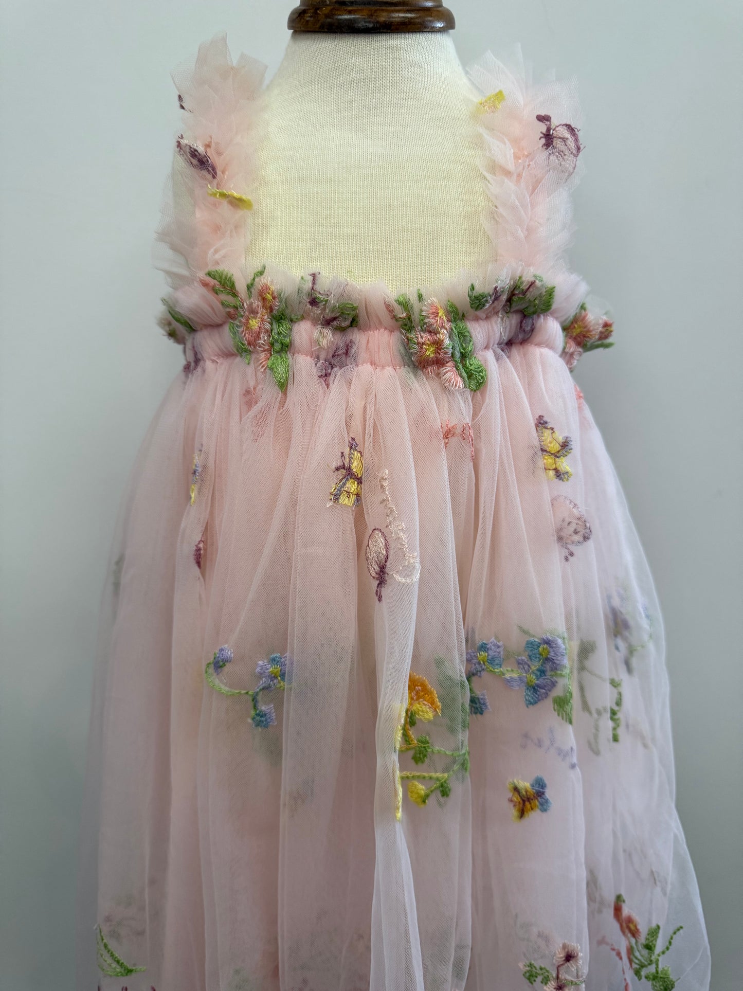 Embroidery Tulle Dress Pink