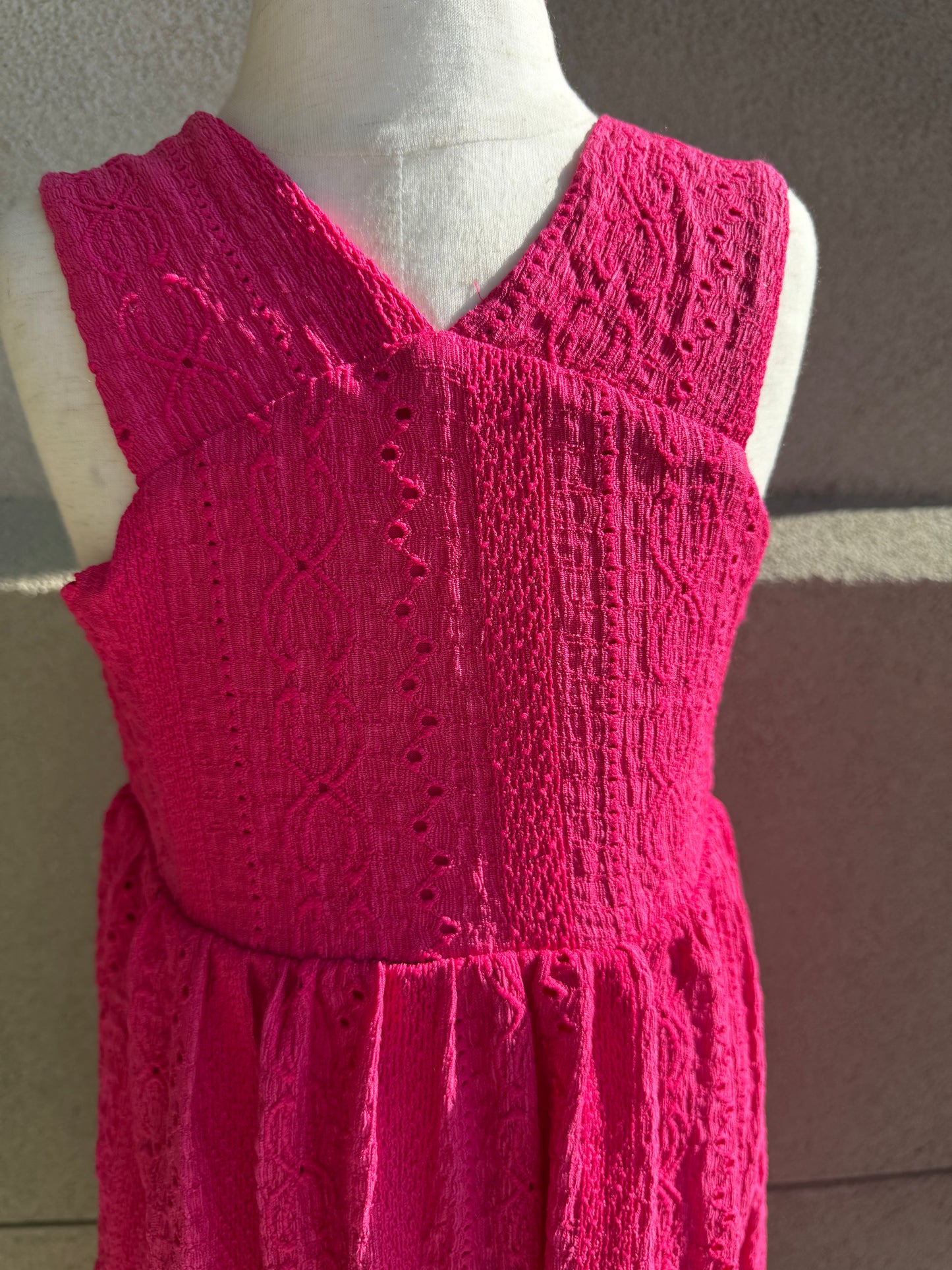 3962 Hot Pink Lace Dress
