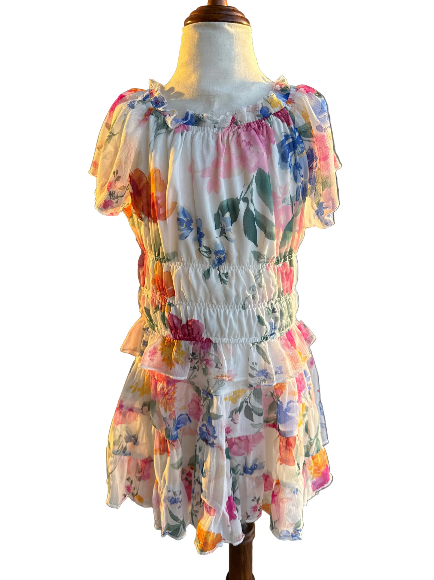 Flower Print Peasant Top