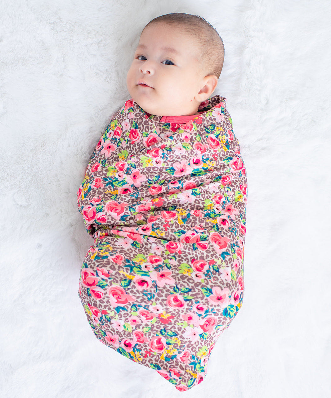 Leopard Floral Swaddle Blanket