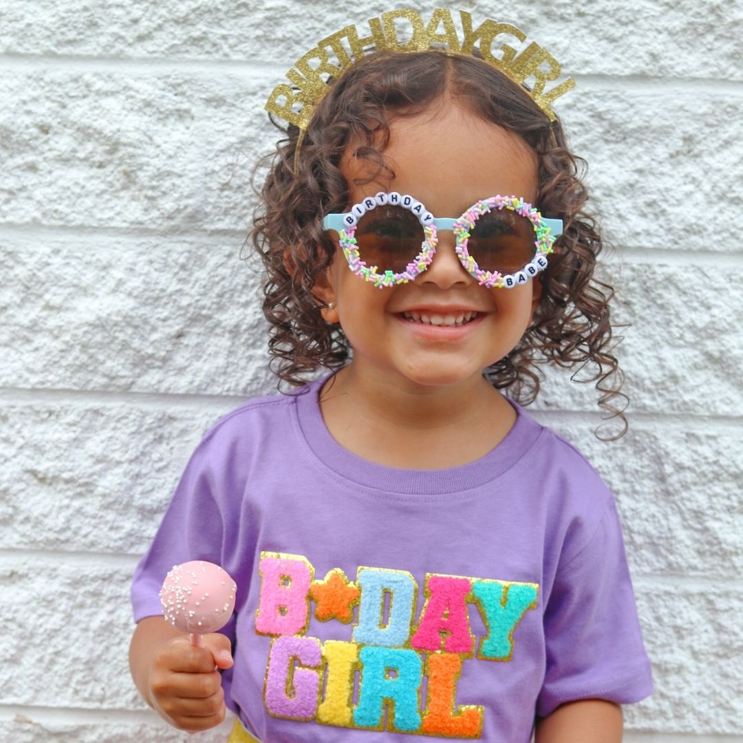 Bday Girl Patch Shirt Lavender