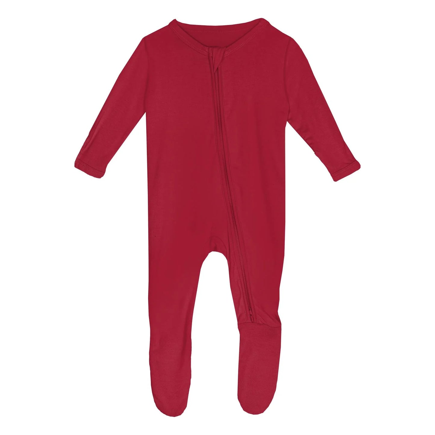 Crimson Zipper Footie
