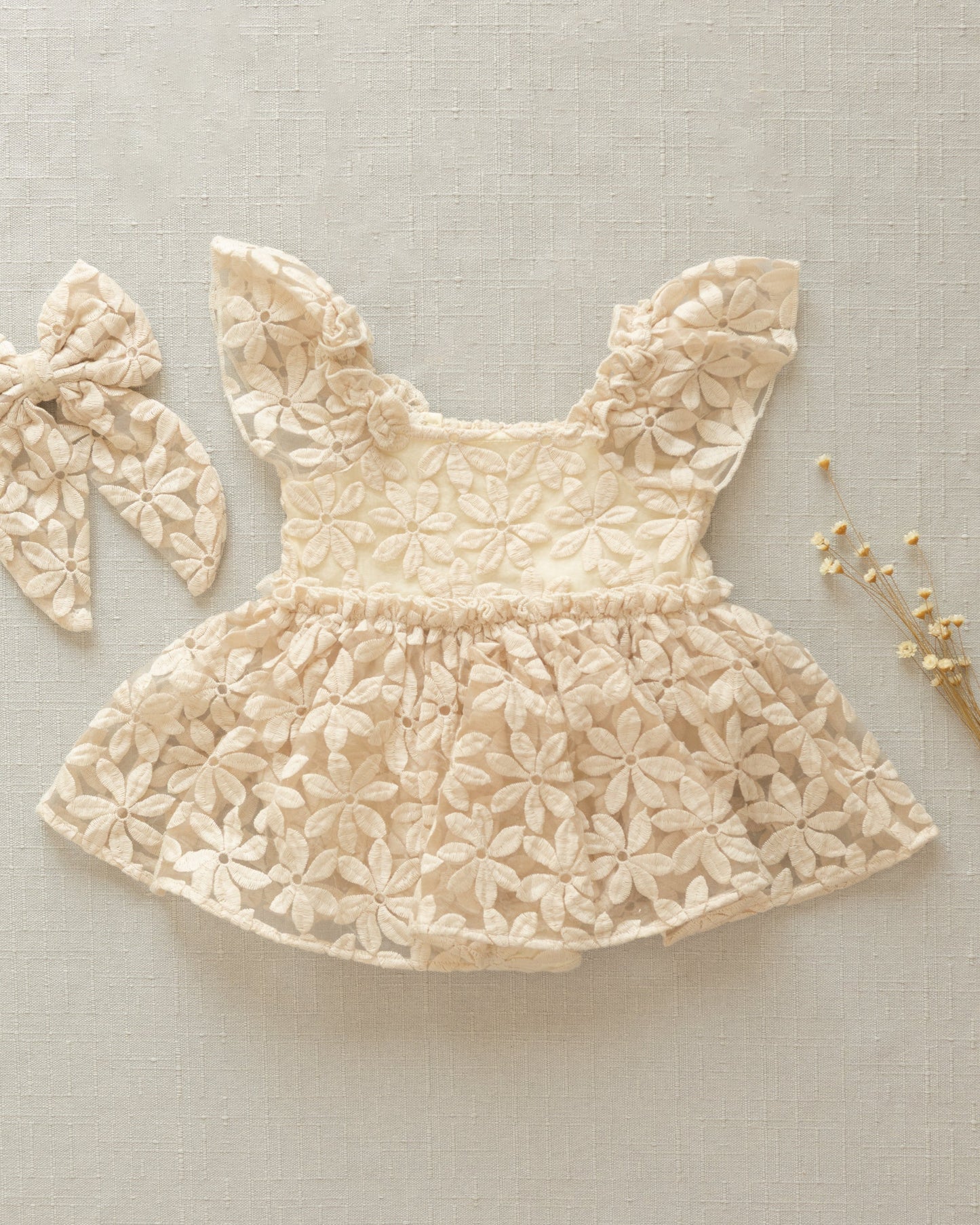 Embroidered Daisy Margot Romper