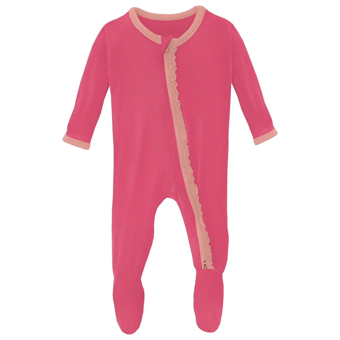 Winter Rose Ruffle Footie
