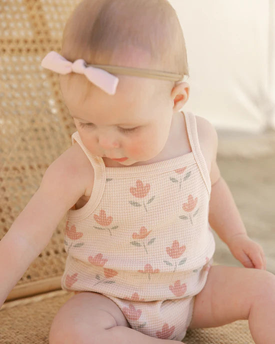 Tulips Waffle Cinch Romper