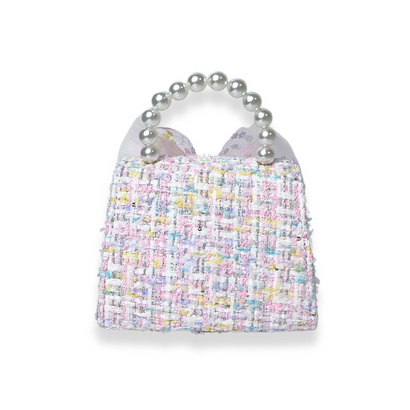 Mesh Bow Tweed Purse