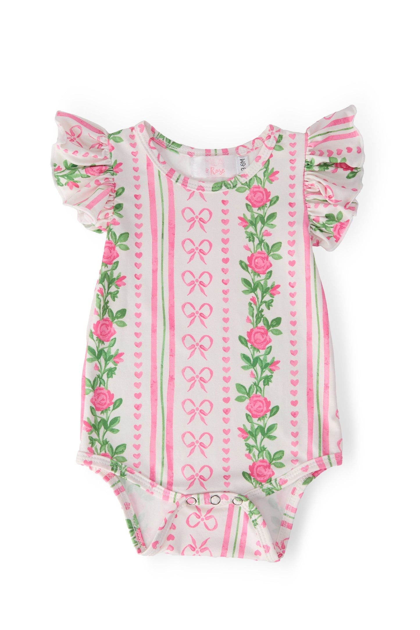 Rosebud Bows SS Flutter Bodysuit