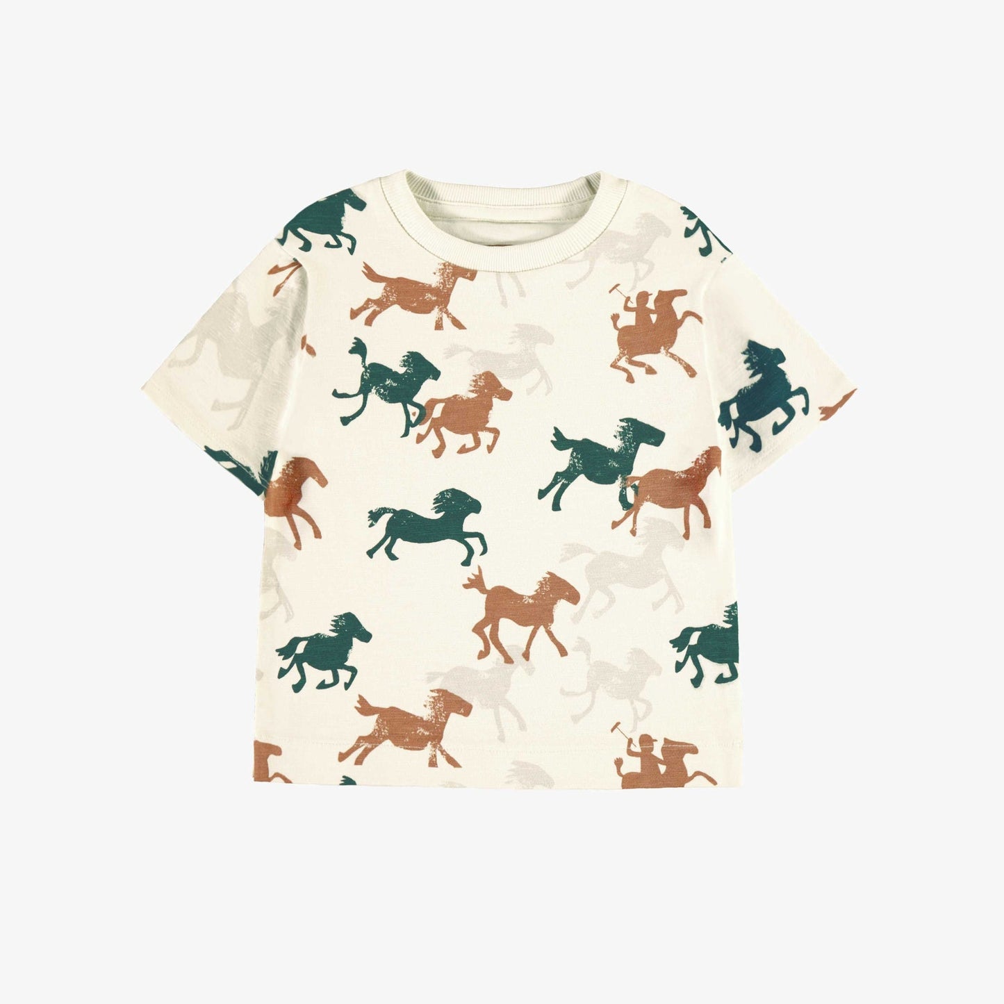 Cream T-Shirt Horse Print