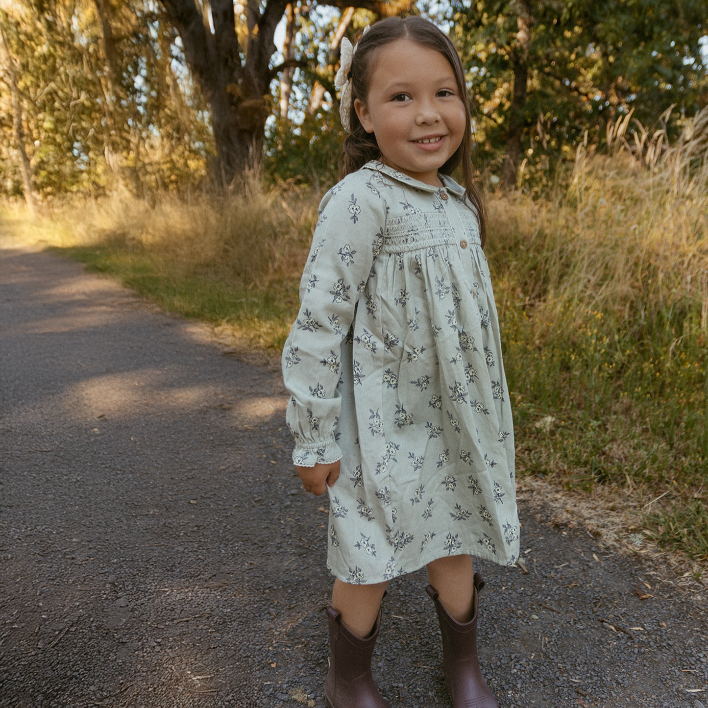 Sage Bloom Smocked Dress