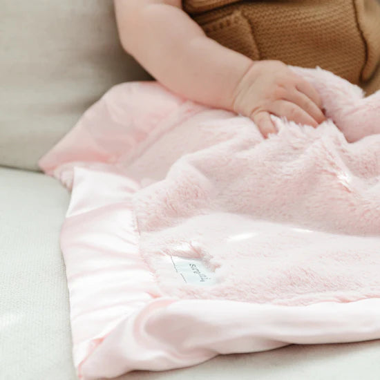 Light Pink Satin Border Blanket