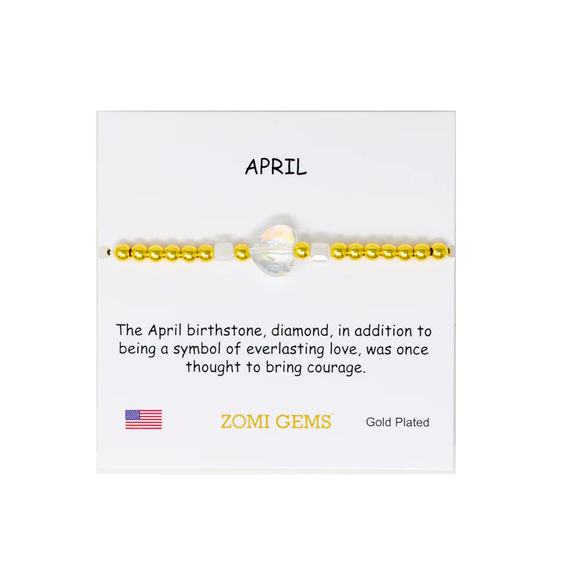 Stretchy Gold Birthstone Bracelet