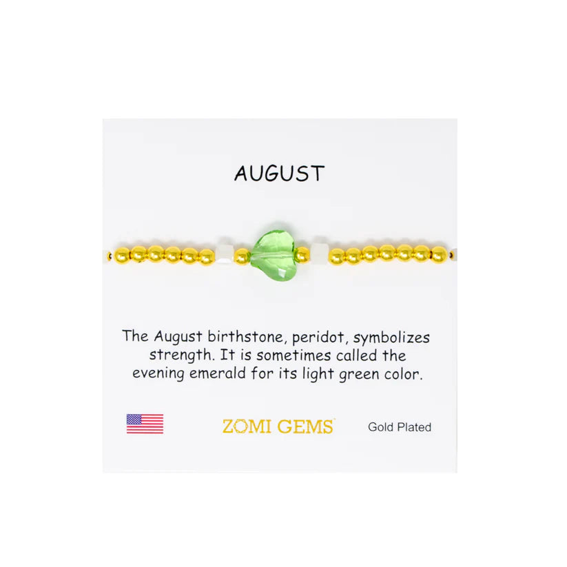 Stretchy Gold Birthstone Bracelet
