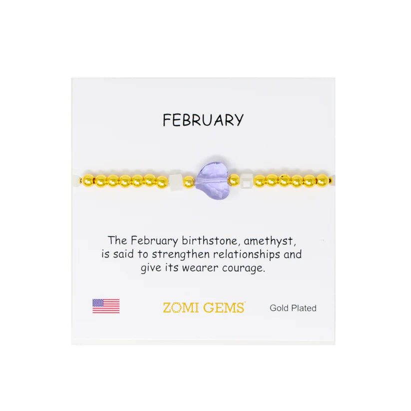 Stretchy Gold Birthstone Bracelet