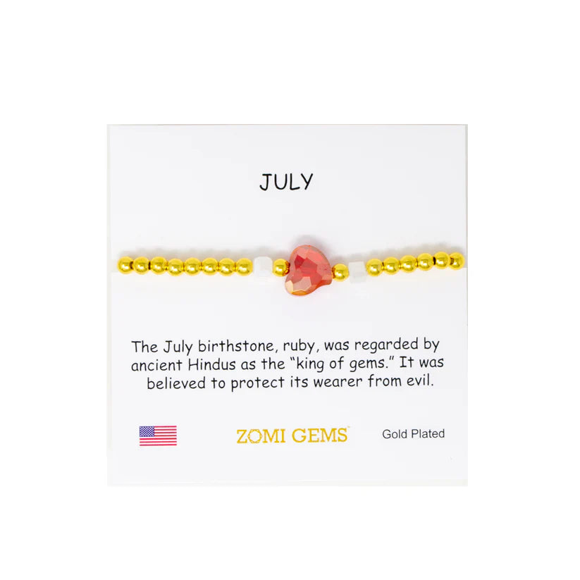 Stretchy Gold Birthstone Bracelet