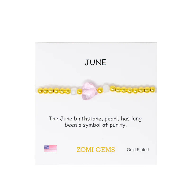 Stretchy Gold Birthstone Bracelet