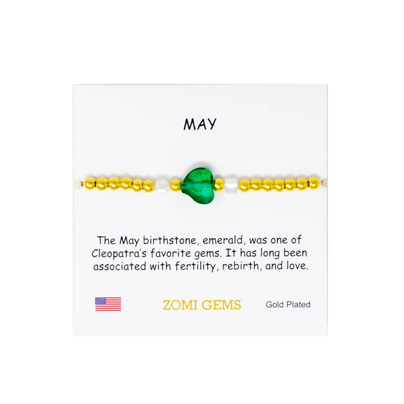 Stretchy Gold Birthstone Bracelet