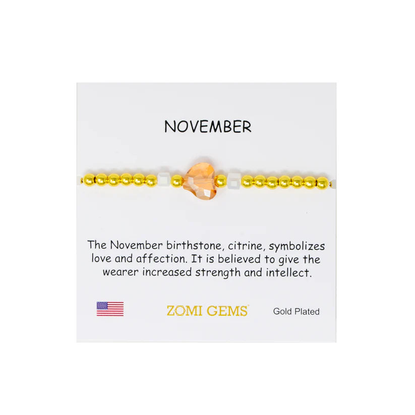 Stretchy Gold Birthstone Bracelet
