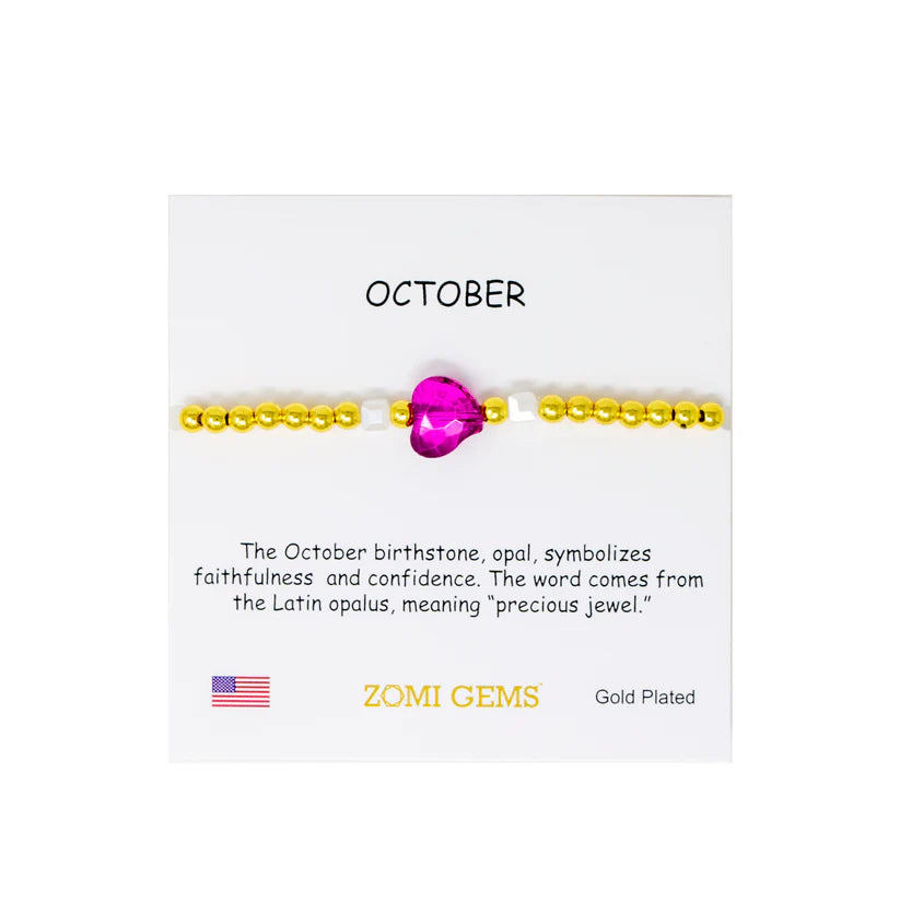 Stretchy Gold Birthstone Bracelet