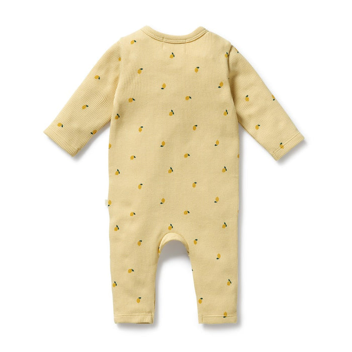 Lemon Waffle Ruffle Zipsuit