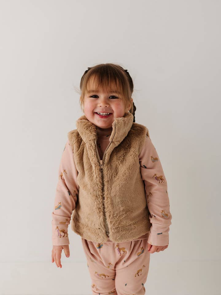 Fur Vest Beige