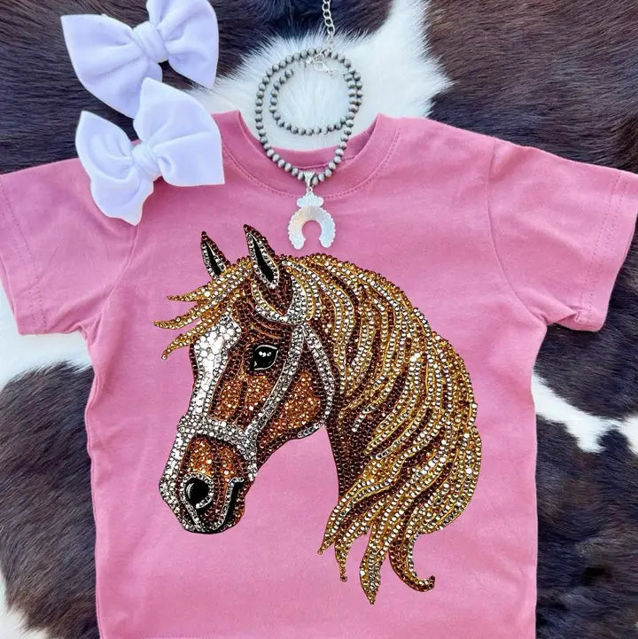 Horse Sparkle Illusion Print T-Shirt