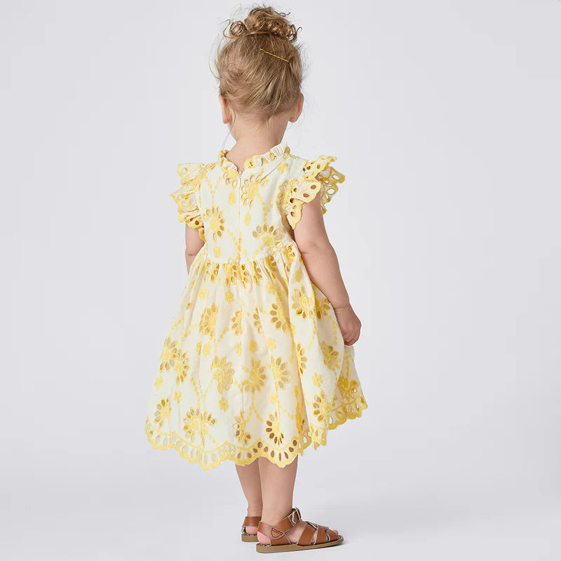 Cynthia Dress Set Bright Yellow Eyelet