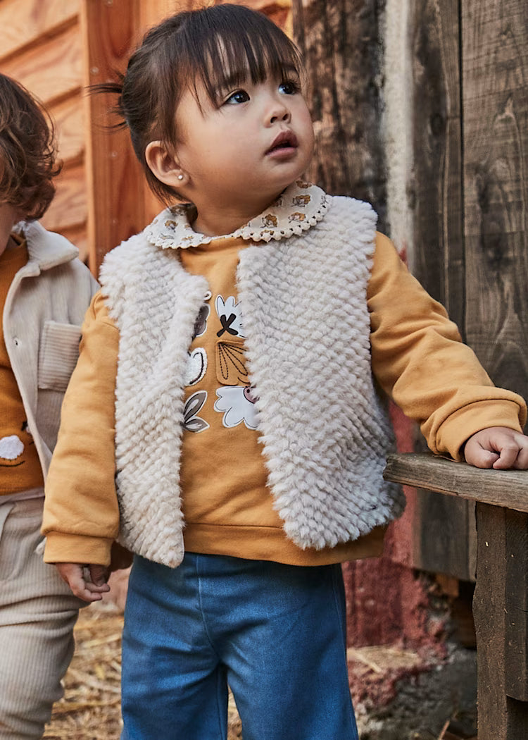 2359 Sand Faux Fur Vest