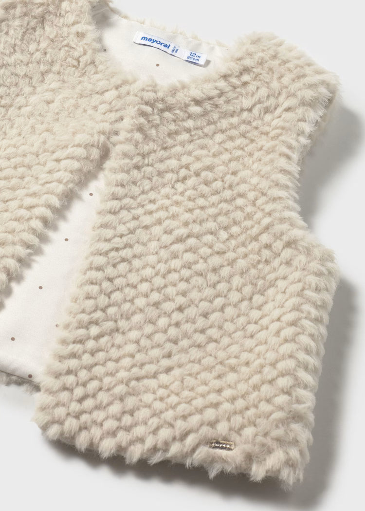 2359 Sand Faux Fur Vest