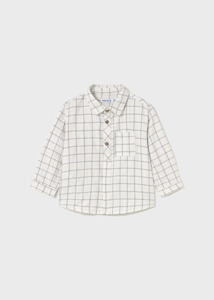 Shadow Plaid White Shirt