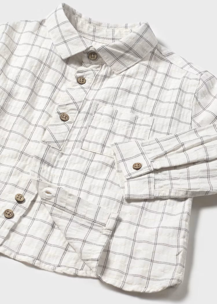 Shadow Plaid White Shirt