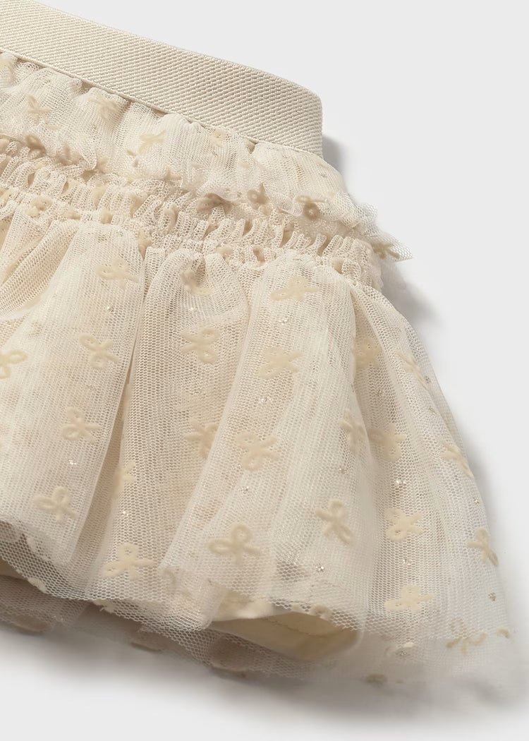 Ivory Bodysuit with Tulle Skirt Set
