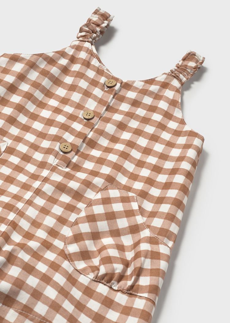 1836 Gingham Toffee Romper