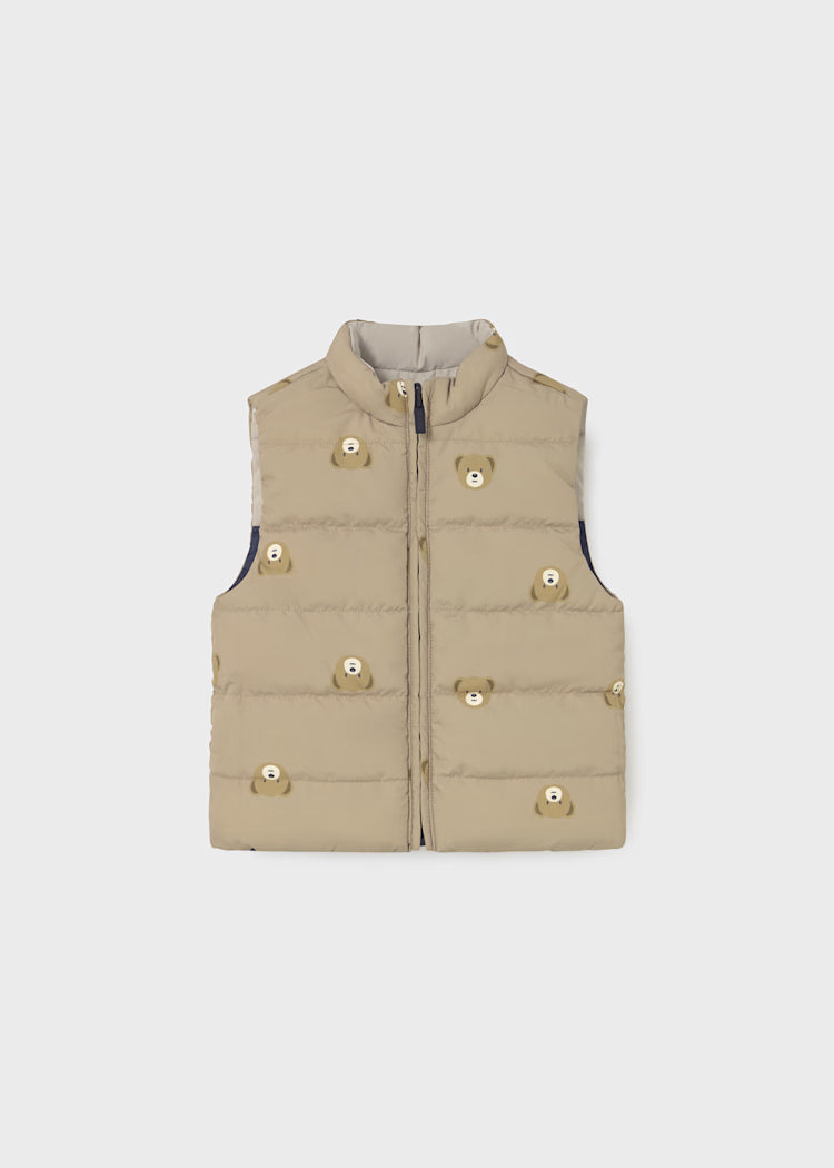 Boy Tan Navy Reversible Vest