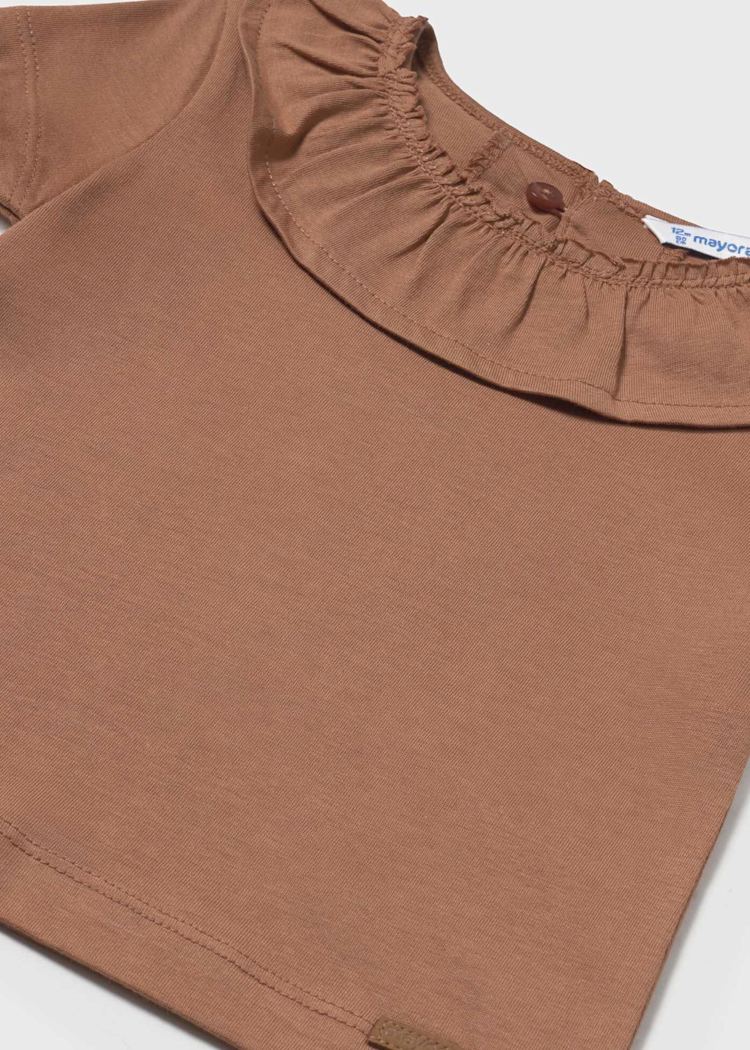 1045 Toffee Ruffled T-Shirt