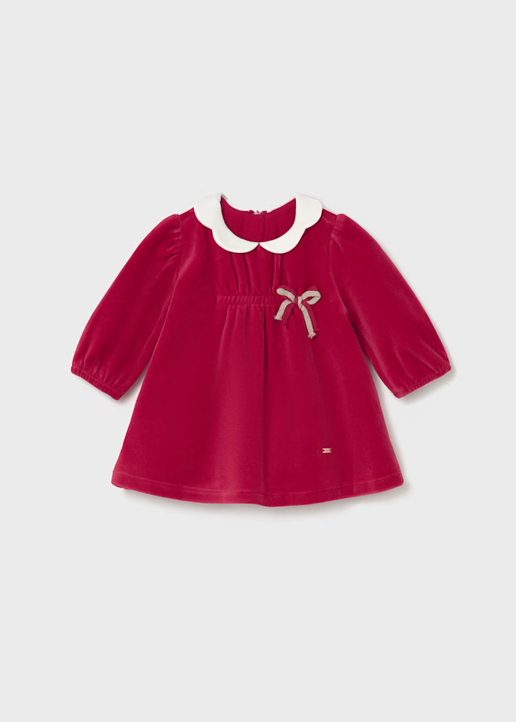 Velour Cherry Baby Dress