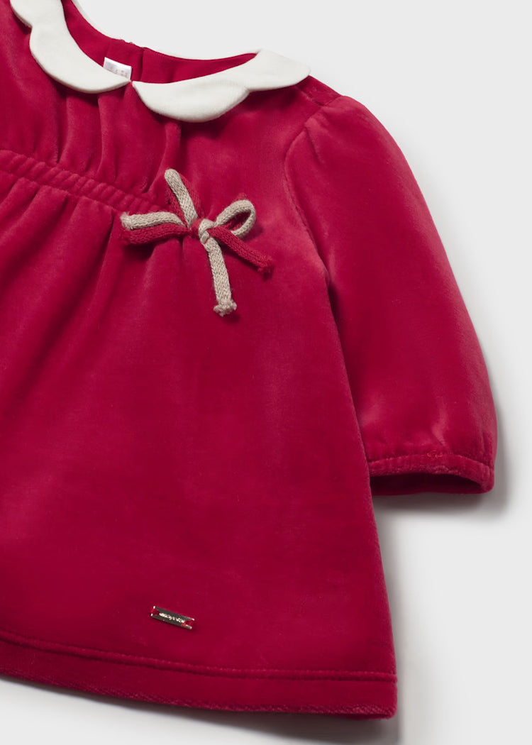 Velour Cherry Baby Dress