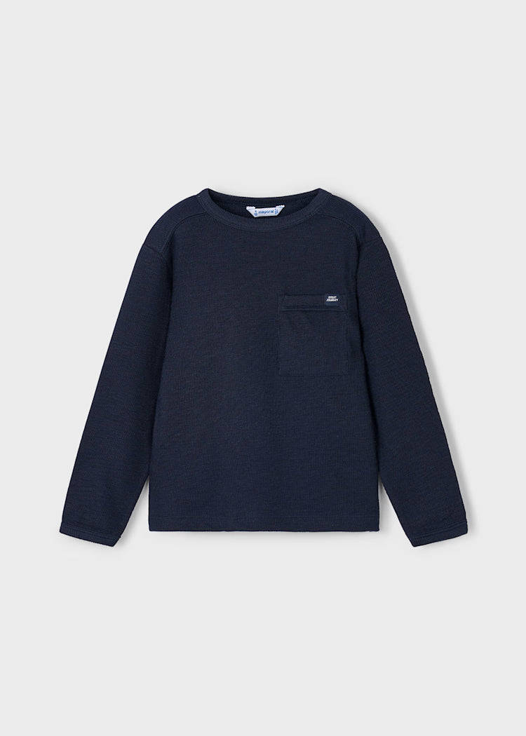 Boy Navy Knit T-Shirt