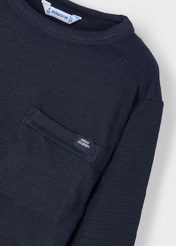 Boy Navy Knit T-Shirt