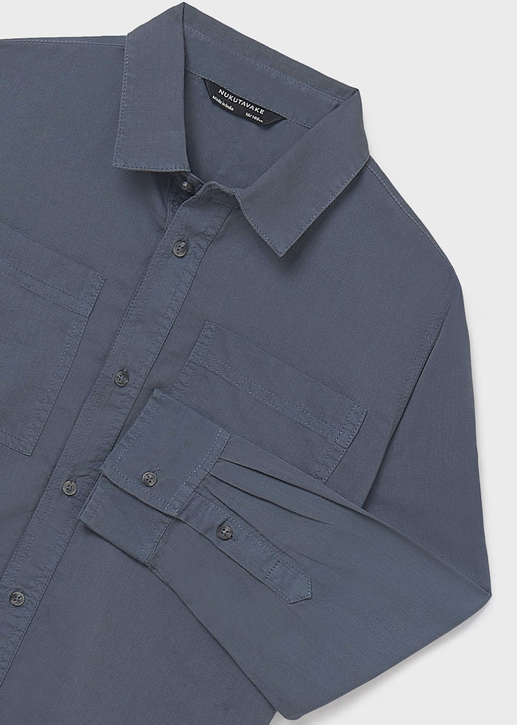 Steel Blue Boy Button Down Shirt
