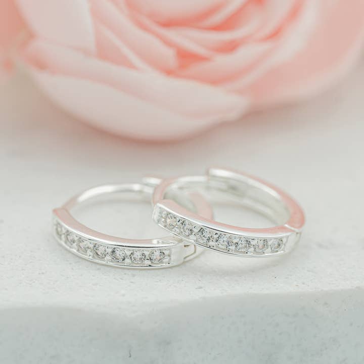 Sterling Silver huggies 10mm