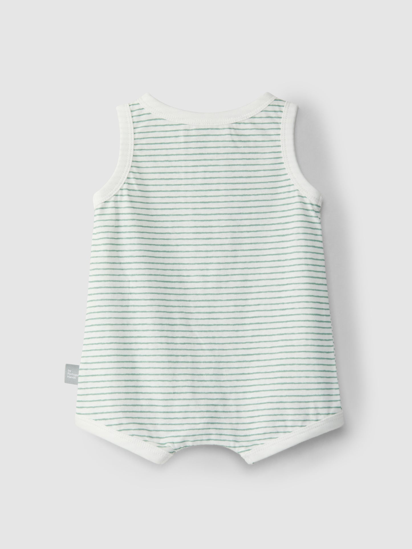 Mint WHT Stripe Button Detail Bubble