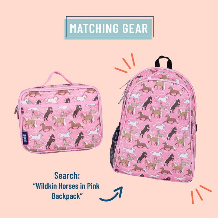 Horses in Pink Lunch Box