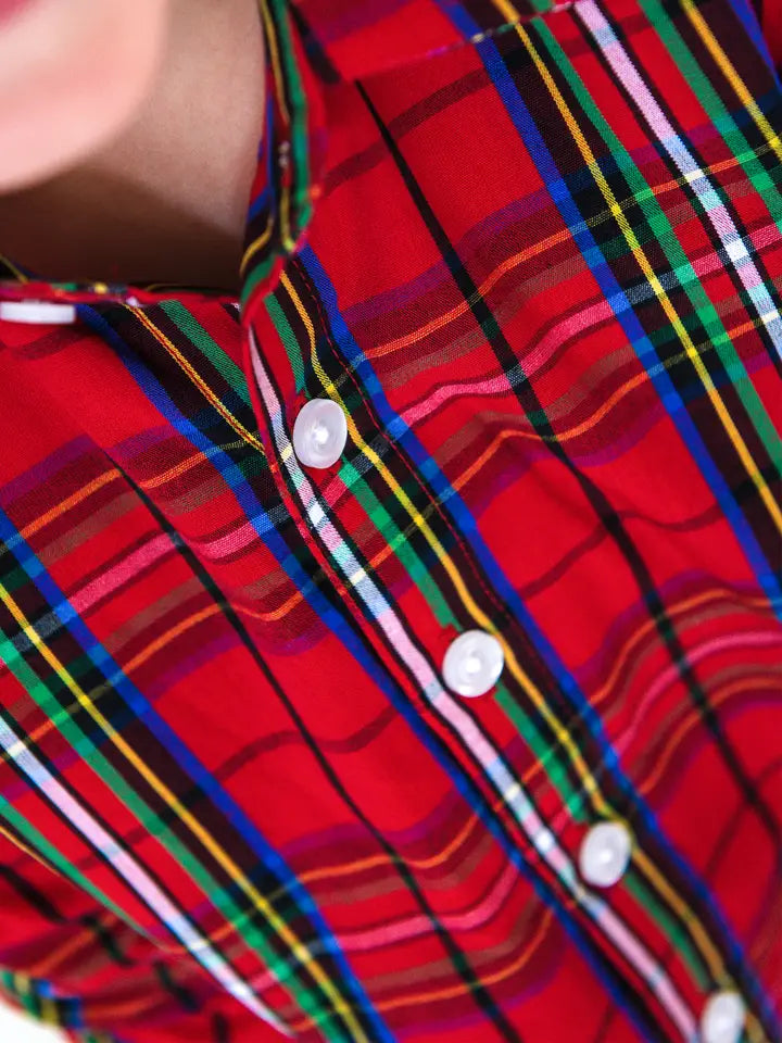 Red Nicholas Plaid Shirt
